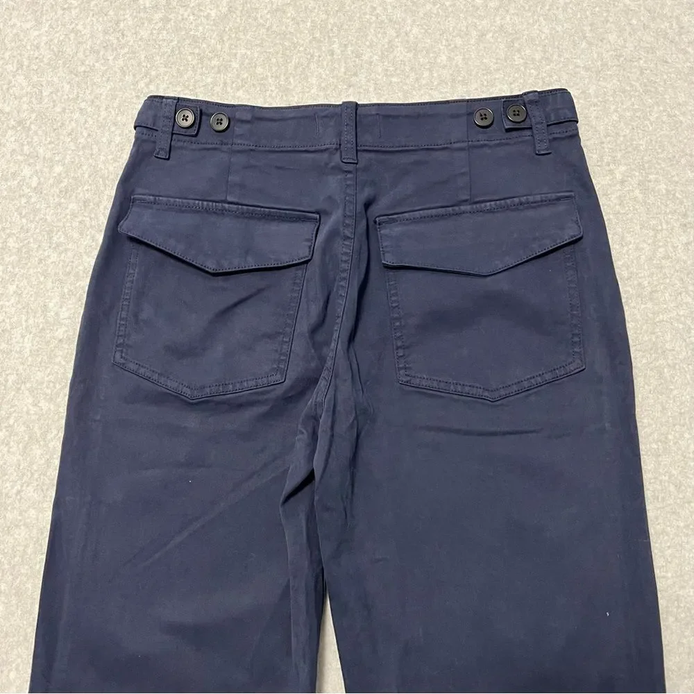 Madewell Straight Utility Pants NWT Size 26 Navy High Rise Full Length Twill